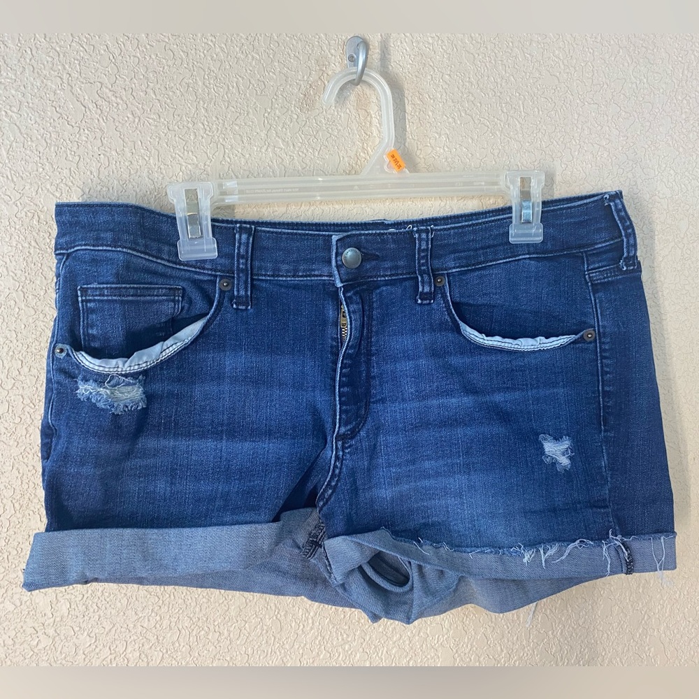 Size 14 denim distressed shorts